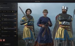 An in game screenshot from Crusader Kings 3 depicting three noblemen.