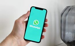 Whatsapp logo on a smartphone / WhatsApp working on a file sharing feature similar to AirDrop