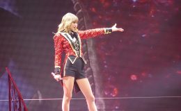 Taylor Swift performing on her RED Tour.